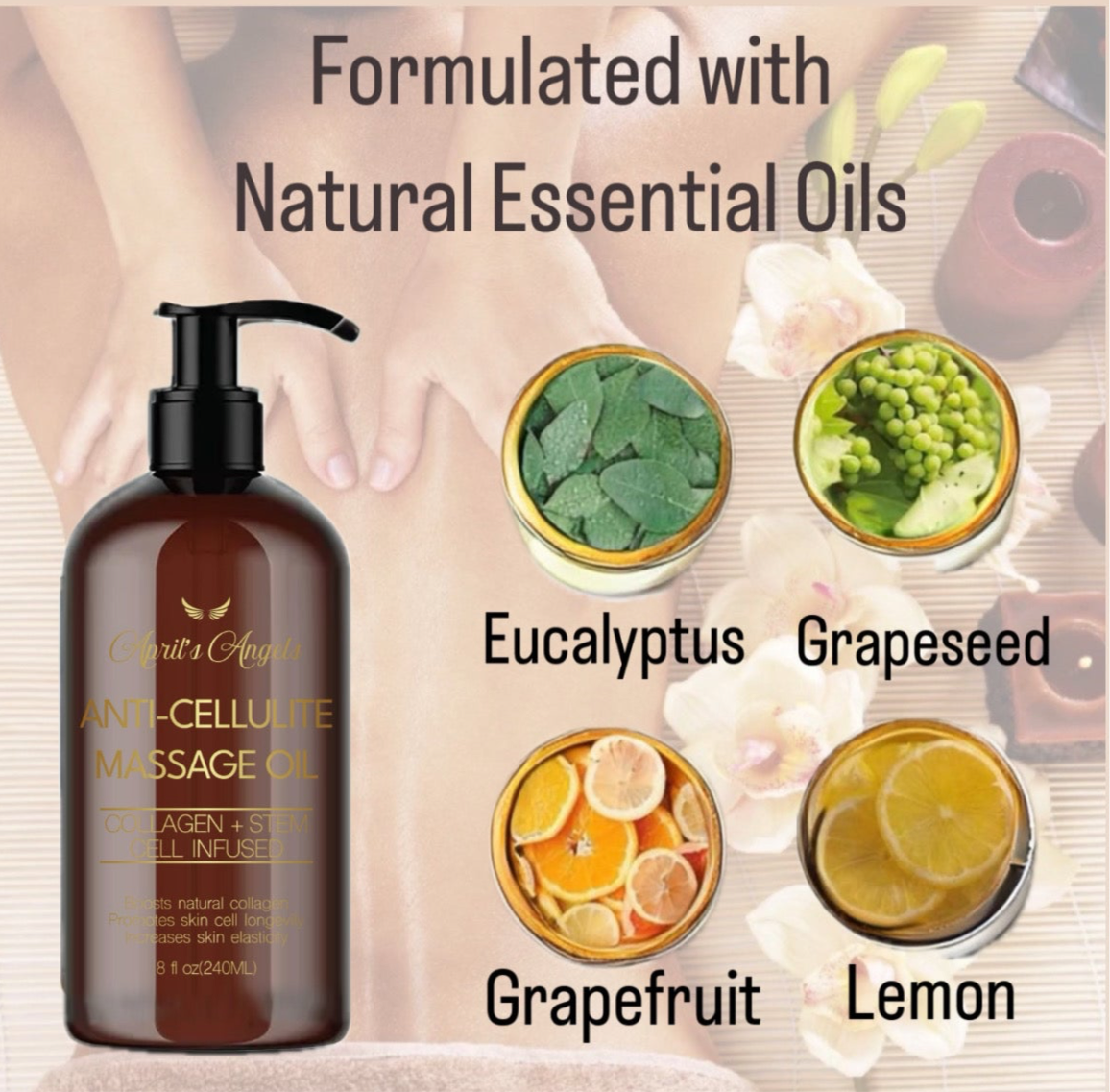 ANTI-CELLULITE MASSAGE OIL & EXFOLIATING DRY BRUSH BUNDLE