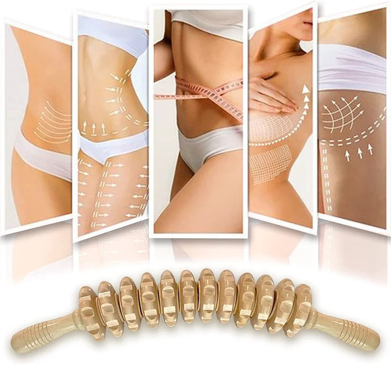 CURVED WOOD MASSAGE ROLLER