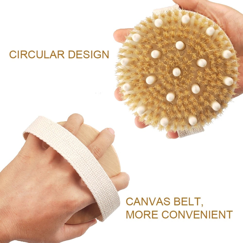 ANTI-CELLULITE MASSAGE OIL & EXFOLIATING DRY BRUSH BUNDLE