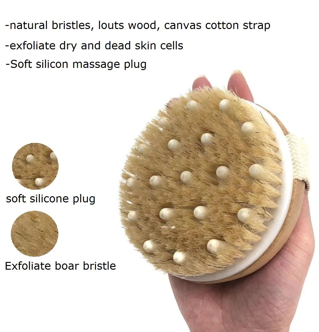 ANTI-CELLULITE MASSAGE OIL & EXFOLIATING DRY BRUSH BUNDLE