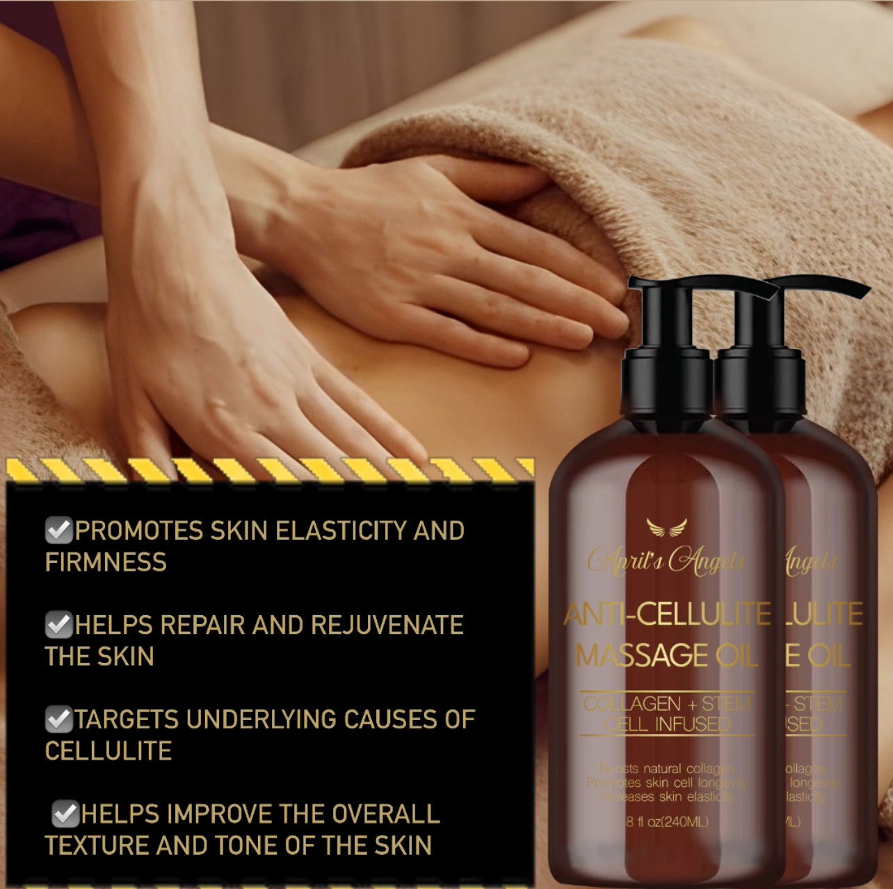 ANTI-CELLULITE MASSAGE OIL & ORGANIC SISAL WASHCLOTH BUNDLE