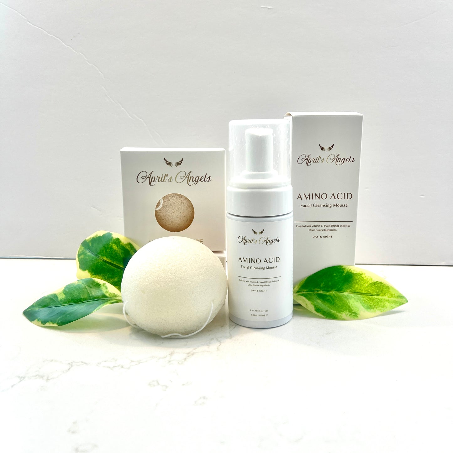 AMINO-ACID CLEANSER & ORGANIC KONJAC SPONGE BUNDLE