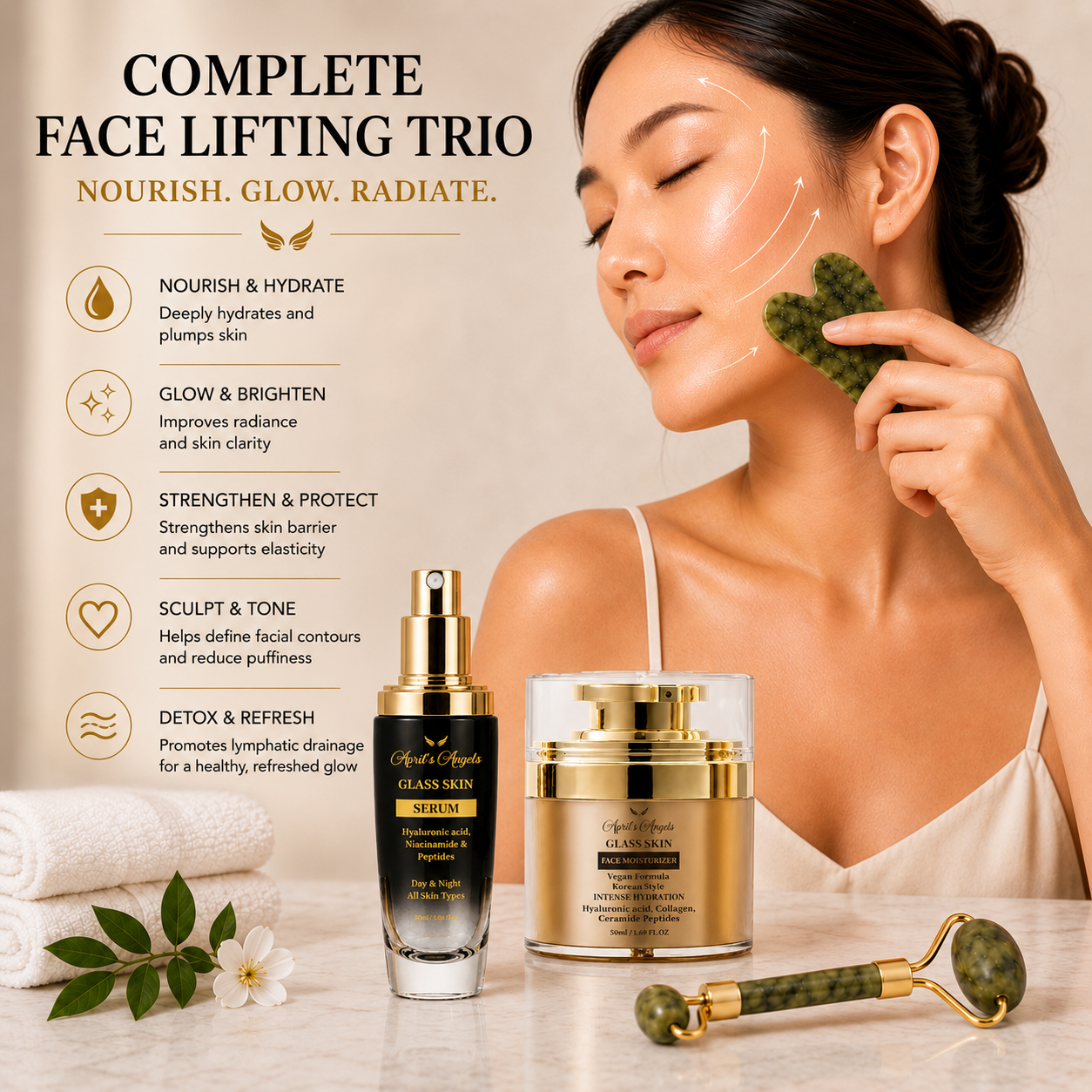 APRIL’S ANGELS GLASS SKIN FACE LIFT TRIO
