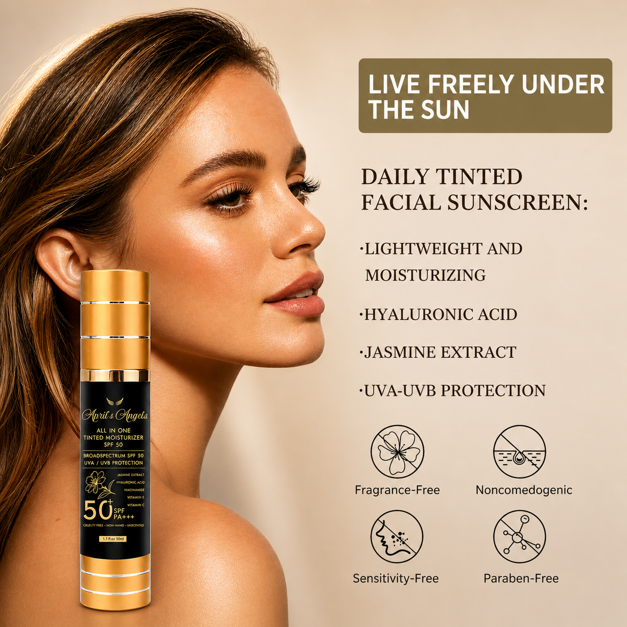ALL IN 1 VEGAN UNIVERSAL TINTED MOISTURIZER SUNSCREEN SPF 50