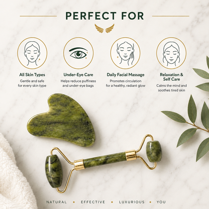 GENUINE JADE ROLLER & GUA-SHA