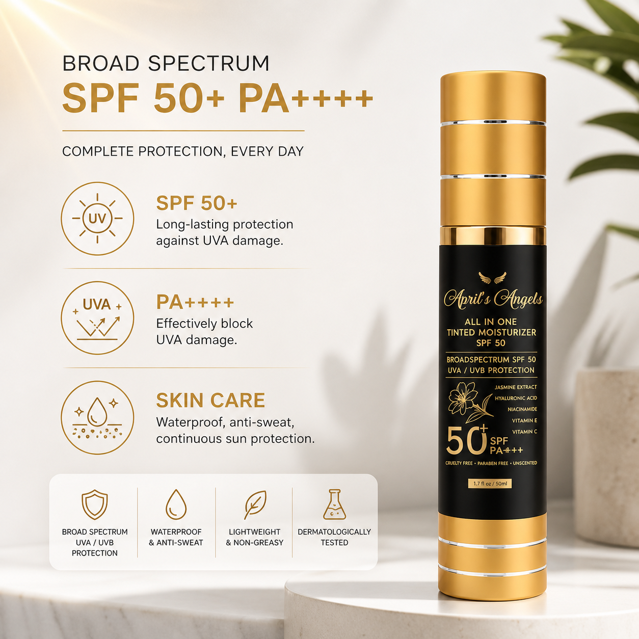 ALL IN 1 VEGAN UNIVERSAL TINTED MOISTURIZER SUNSCREEN SPF 50