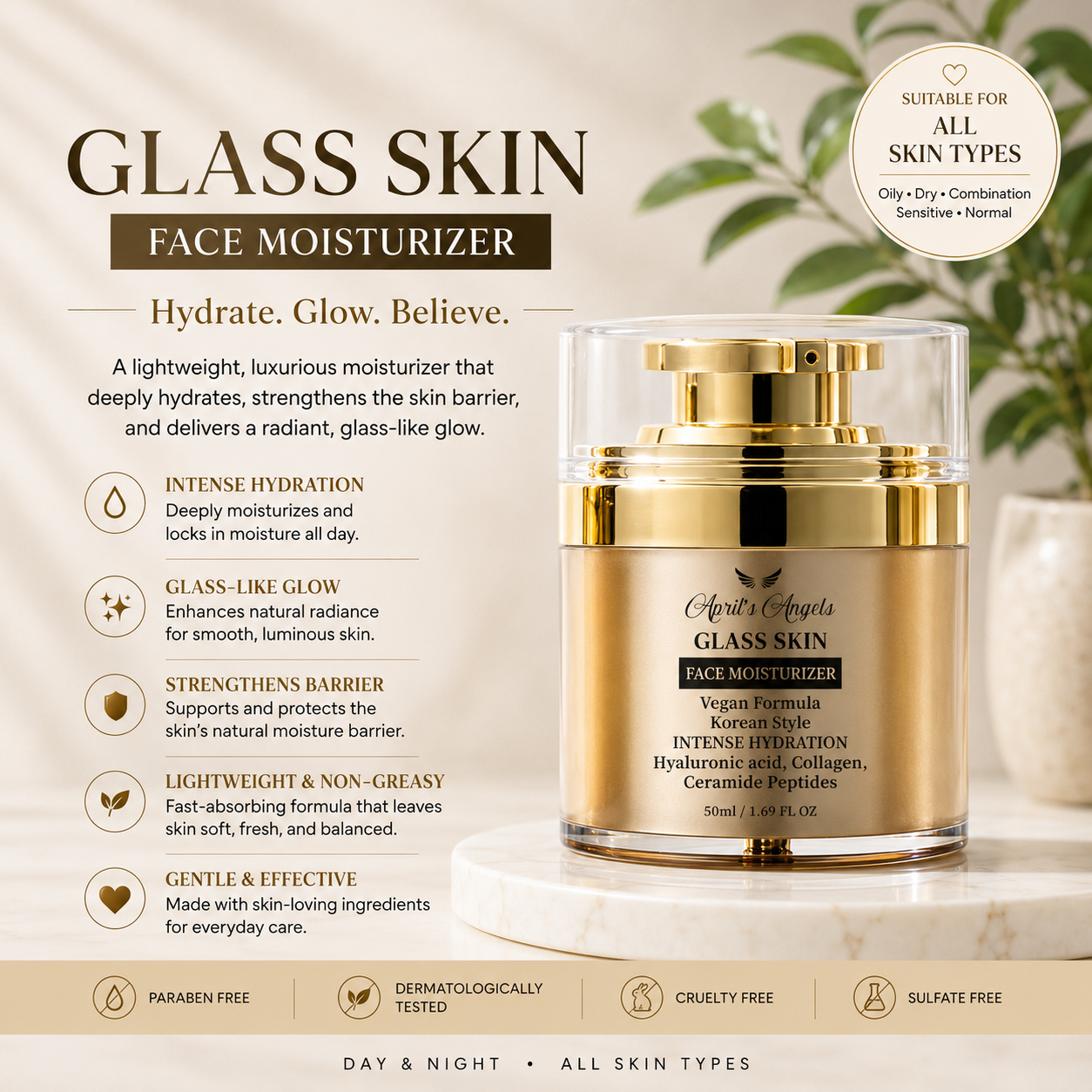 APRIL’S ANGELS GLASS SKIN FACE MOISTURIZER