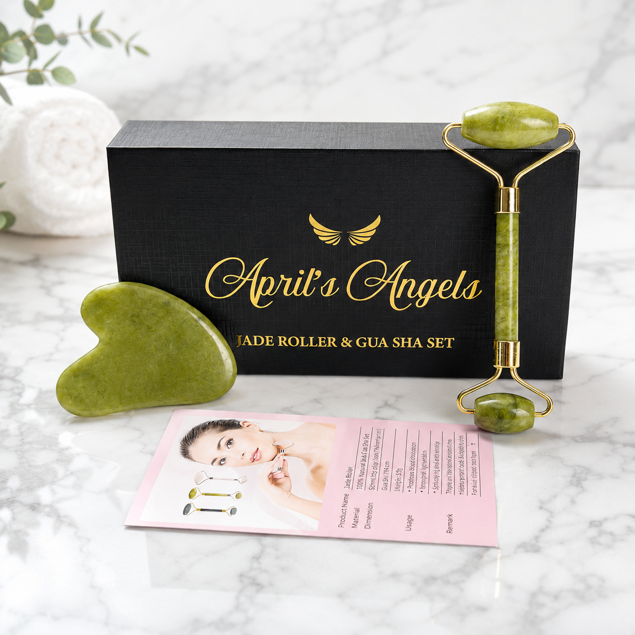 GENUINE JADE ROLLER & GUA-SHA