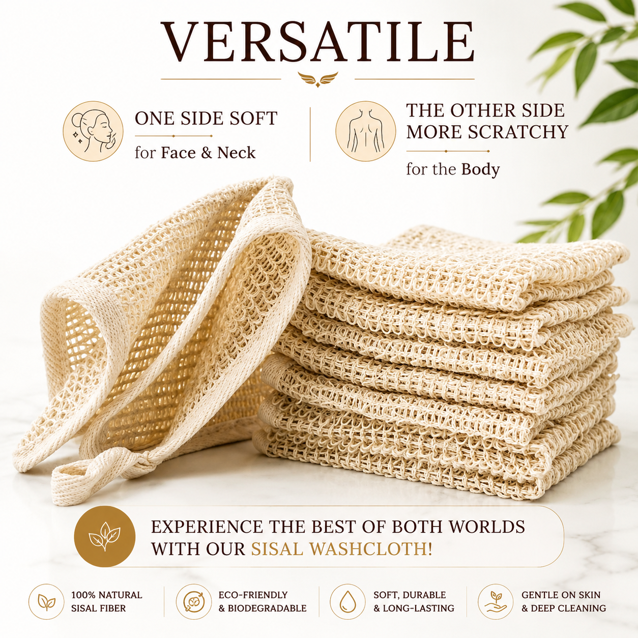 ORGANIC SISAL WASHCLOTH (3 Pcs)