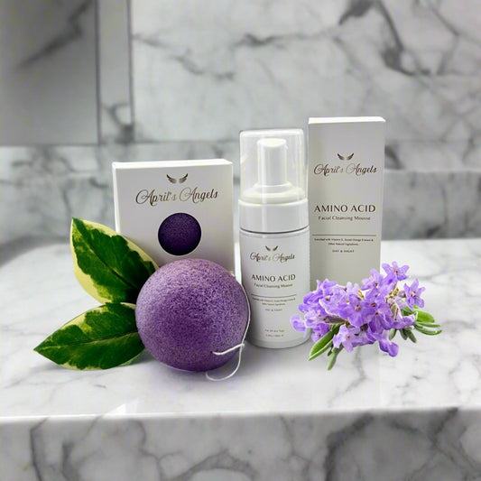 AMINO-ACID CLEANSER & ORGANIC KONJAC SPONGE BUNDLE