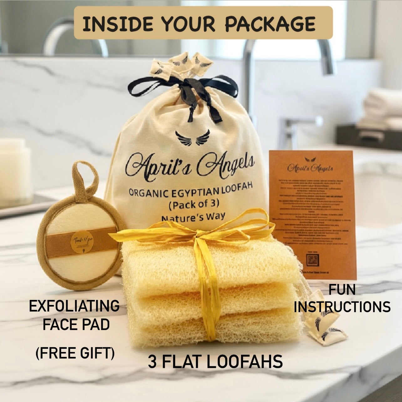 100% EGYPTIAN LOOFAH (set of 3)