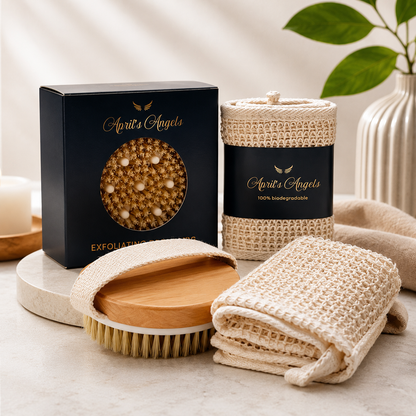 EXFOLIATING DRY BRUSH & SISAL WASHCLOTHES BUNDLE (2 PCS)