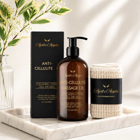 ANTI-CELLULITE MASSAGE OIL & ORGANIC SISAL WASHCLOTH BUNDLE